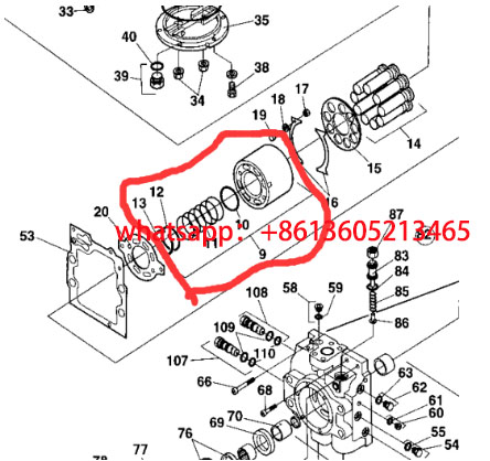 压路机行走泵缸体零件号 901455 压路机行走泵缸体零件号 901455