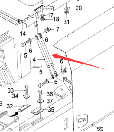 铣刨机发动机盖气弹簧2071982 铣刨机发动机盖气弹簧2071982